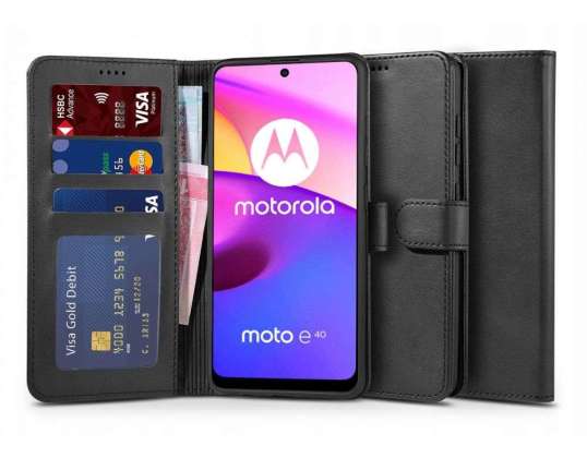 Wallet Flip Case for Motorola Moto E20/ E40 Black