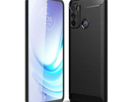TPUCarbon case voor Motorola Moto G60 Zwart