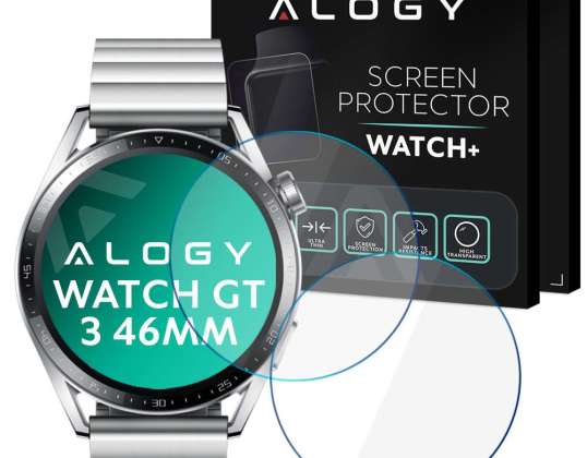 2x vetro temperato Alogy per schermo 9H per Huawei Watch GT 3 46mm