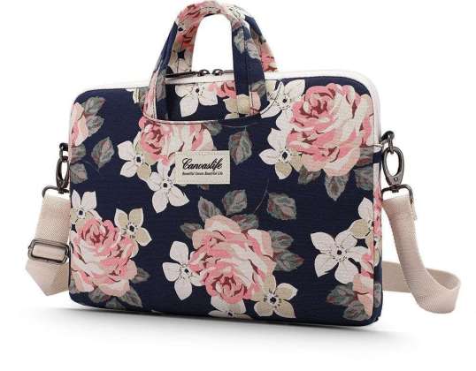 Canvaslife куфарче чанта за Macbook 15-16 Navy Rose лаптоп