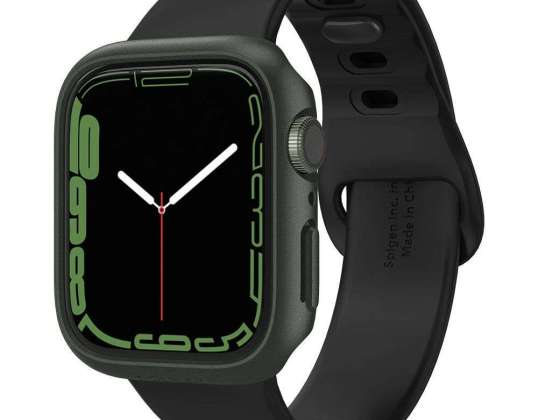Puzdro Spigen Thin Fit pre hodinky Apple Watch 7 (45 mm) vojenská zelená