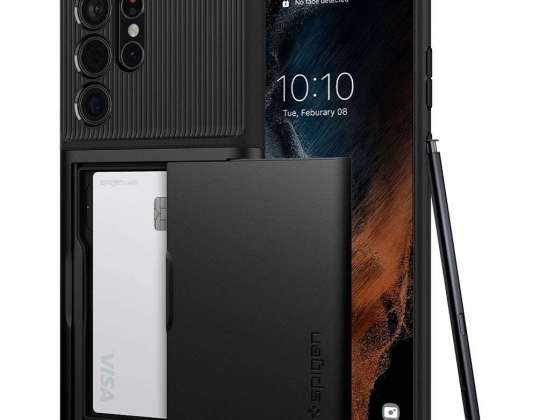 Spigen Slim Armor CS -kotelo Samsung Galaxy S22 Ultra Blackille