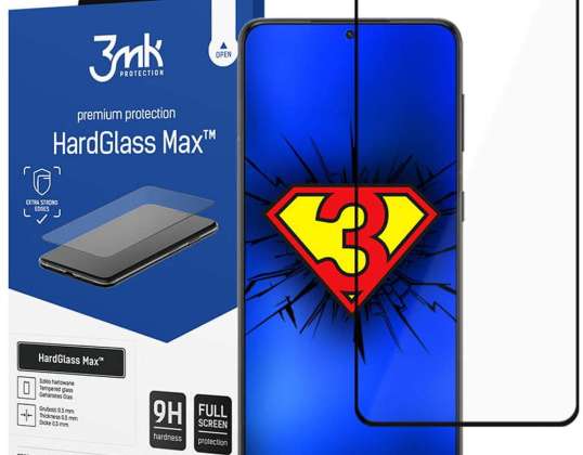 Härdat glas för 3mk HardGlass Max FP-skärm för Samsung Galaxy S22 Bl