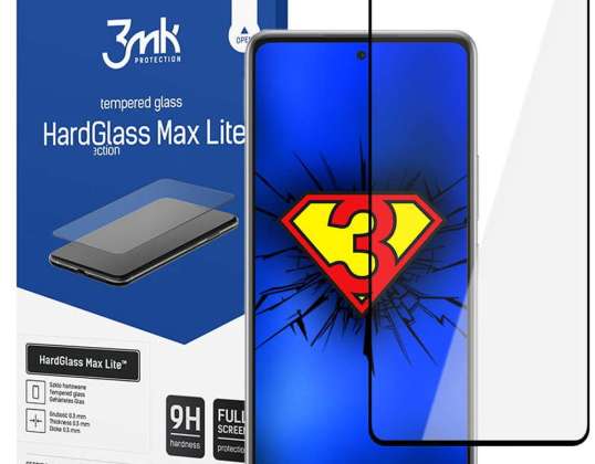 3mk закалено стъкло HardGlass Max Lite за Samsung Galaxy A53 5G черен