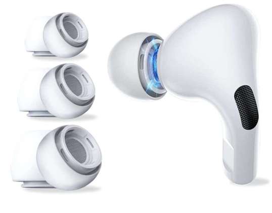 Silikona ausu padomi 3 iepakojums Apple AirPods Pro White austiņām