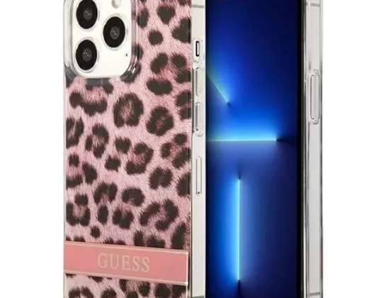 Guess GUHCP13XHSLEOP iPhone 13 Pro Max 6,7" pink/pink hardcase Leopa