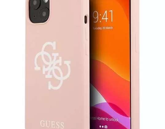 Guess GUHCP13SLS4GWPI iPhone 13 mini 5,4" pink/pink Hartschalenhülle Silico