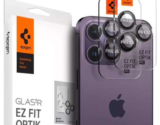 Osłona aparatu Spigen Optik.tR ”EZ FIT” 2 pack do Apple iPhone 14 Pro/
