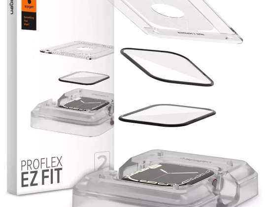 Hybride glazen spigen proflex "ez fit" 2-pack apple watch 7 / 8 (41 m