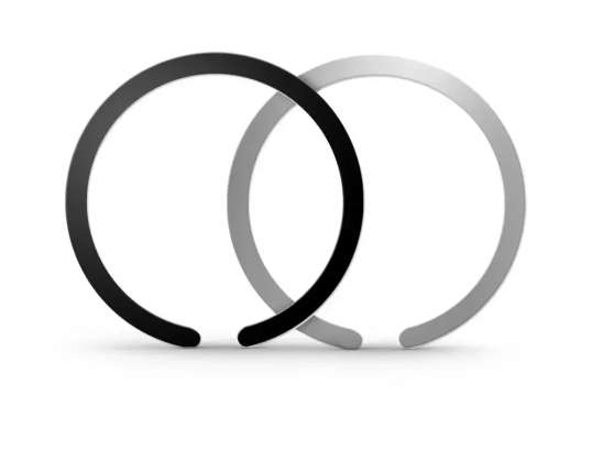 Placă metalică MagSafe Universal Magnetic Ring 2-Pack Black & Silv