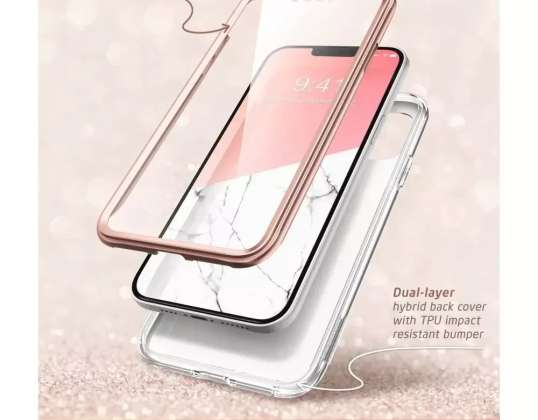 Супкейс cosmo iphone 13 / 14 мармурово-рожевий