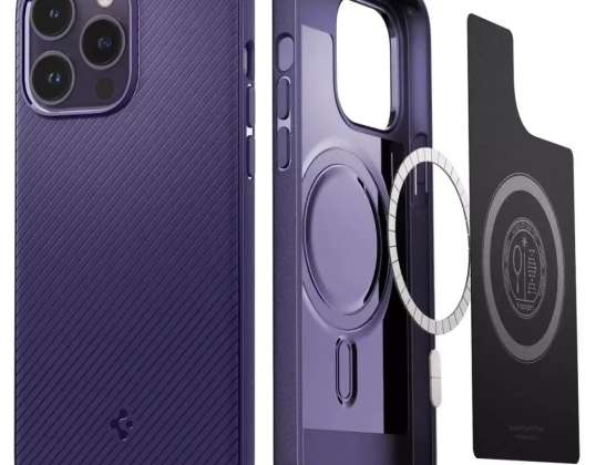 "Spigen Mag" šarvų dėklas, skirtas "iPhone 14 Pro Max" giliai violetinei spalvai