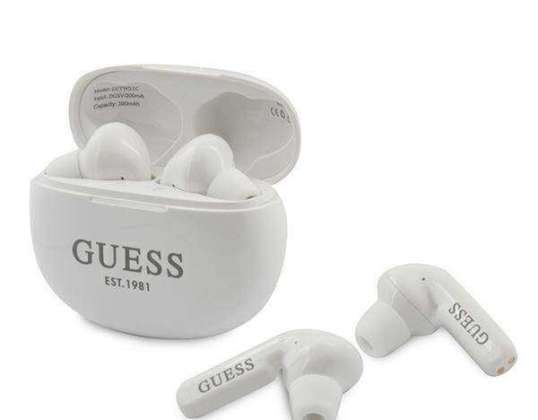Guess Bluetooth sluchátka GUTWS1CWH TWS + dokovací stanice bílá/bílá