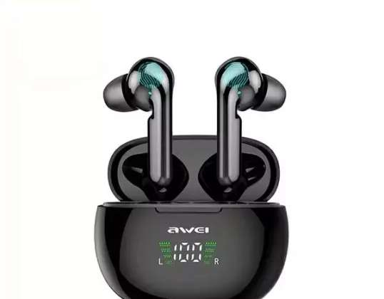 AWEI Bluetooth 5.0 headphones T15P TWS + docking station black/black