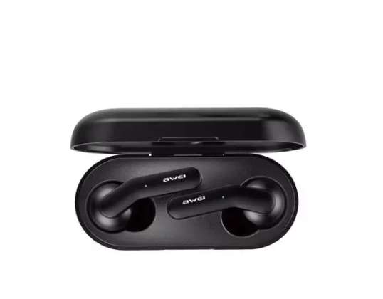 AWEI Bluetooth 5.0 auriculares T10C TWS + estación de acoplamiento negro / negro