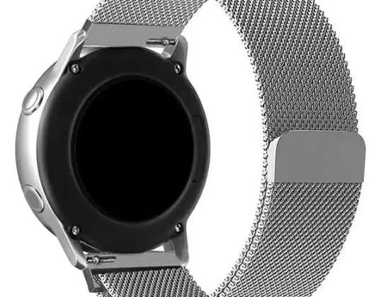 Curea universală Fancy pentru smartwatch de până la 22 mm argintiu/argintiu
