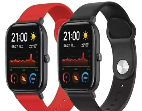 Smartwatch Strap Universal Strap Everyday upp till 22mm röd/röd C