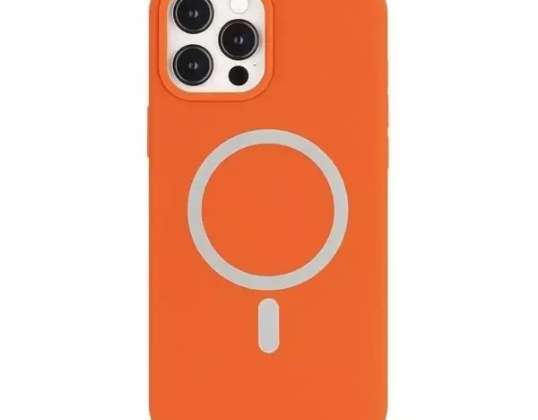 Funda de silicona Mercury MagSafe para iPhone 12 mini 5,4" naranja/naranja