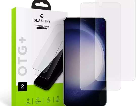 Glastify OTG+ 2-pack tempered glass for Samsung Galaxy S23 Clear