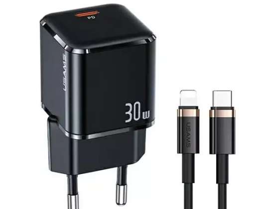 USAMS 1x USB-C T45 30W PD3.0 Hitri polnilnik + kabel