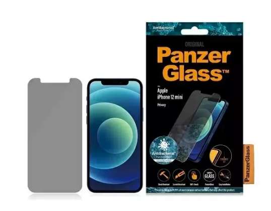 PanzerGlass Standard Super+ für iPhone 12 Mini Privacy Antibacter