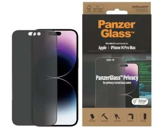 PanzerGlass iPhone 14 Pro Max 6.7" Gizlilik Scr için Ultra Geniş Uyum