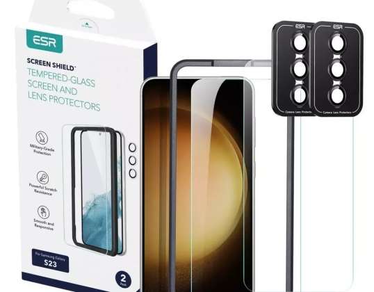 Conjunto ESR Protetor de Vidro Temperado 2-pack para Samsung Galaxy S23 Clear