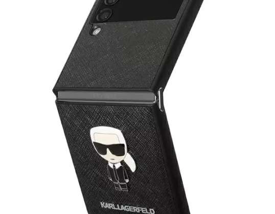 Case Karl Lagerfeld KLHCZF4IKMSBK F721 für Galaxy Z Flip 4 Buch Saffian