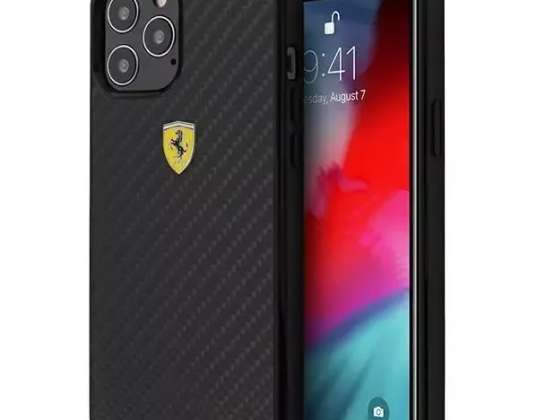 Ferrari iPhone 12/12 Pro 6,1" черен/черен твърд калъф On