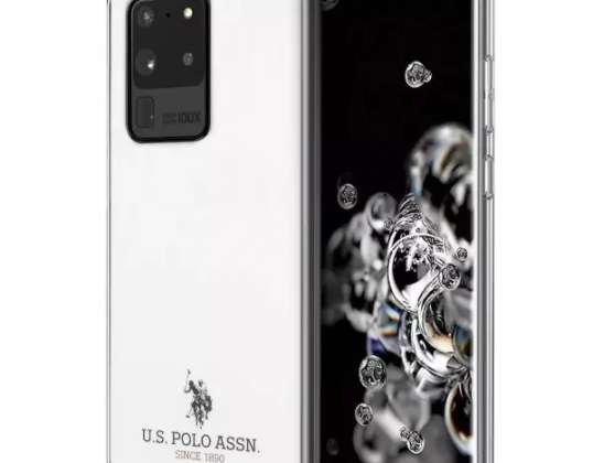 Funda de teléfono Polo brillante de EE. UU. para Samsung Galaxy S20 Ultra blanco / blanco