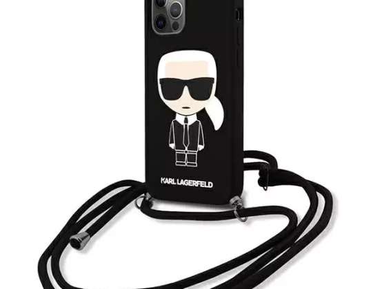Case Karl Lagerfeld KLHCP12LWOSLFKBK voor iPhone 12 Pro Max 6,7" hardcas