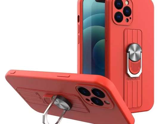 Étui à anneau en silicone avec porte-doigt et support pour iPhone 13