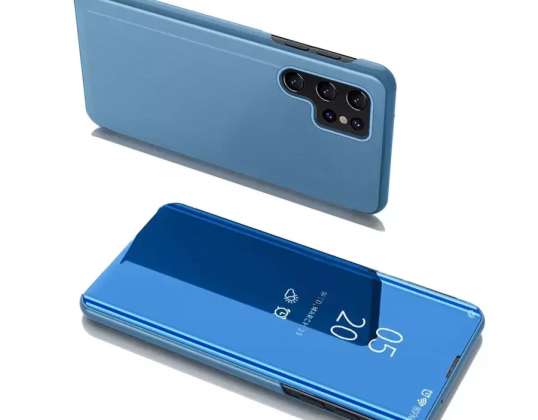 Clear View Case Flip Samsung Galaxy S22 Ultra sininen