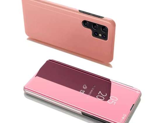 Clear View Case Flip Case Samsung Galaxy S22 Ultra rose