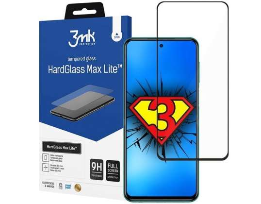 Glas 3mk HardGlass Max Lite für Xiaomi Redmi Note 9S / Pro / Max Schwarz