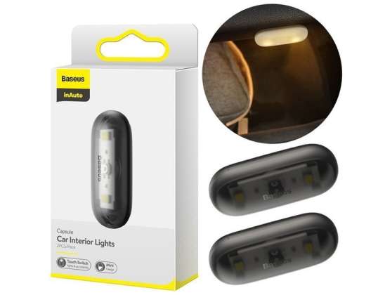 Automobilska svjetiljka 2x Baseus Kapsula za unutarnju rasvjetu Crna