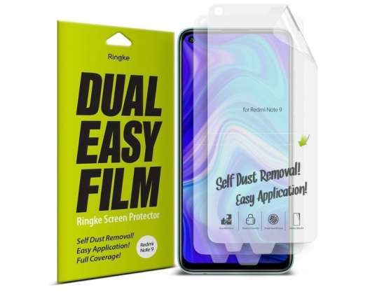 2x Ringke Dual easy film hydrogel film voor Xiaomi Redmi Note 9