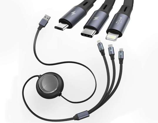 Baseus Bright Mirror 3в1 USB кабел, Micro USB / Светкавица / USB-C цар