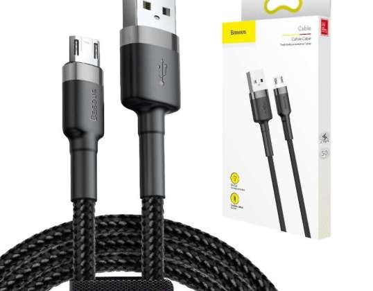 Baseus Cafule USB naar Micro USB QC 3.0 2.4A kabel grijs-zwart