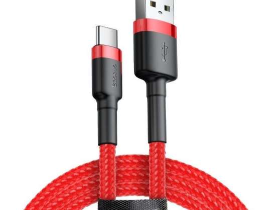 Baseus Cafule 3A USB para USB-C Cabo 1m (vermelho)