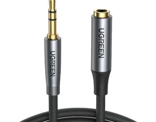 UGREEN AV190 Аудио кабель-удлинитель AUX разъем 3,5 мм, 2 м (черный)