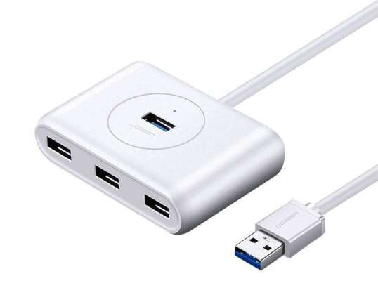 Concentrador USB 3.0 UGREEN CR113, 4 en 1, 0,5 m (blanco)