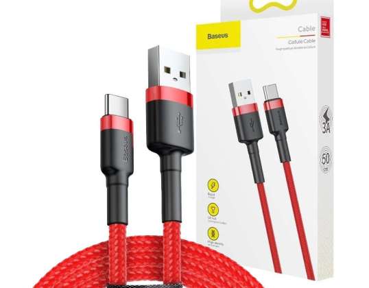 Baseus Cafule USB - USB-C C típusú 2A kábel piros
