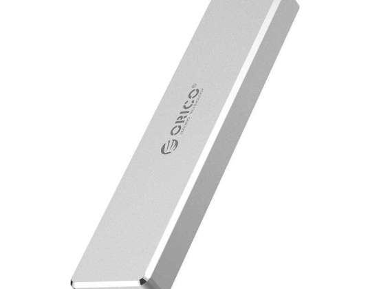 Caixa M.2 Orico SDD, M-Key, USB-C 3.1 Gen.2, 10Gbps (prateado)