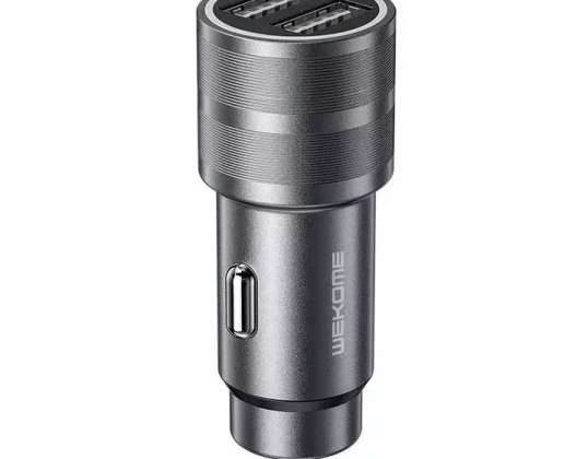 WK Design Captain Series fast car charger 2x USB 12W grey