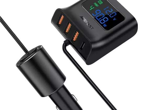 Acefast Car Charger 90W USB Type C / 3x USB / Ignition Socket