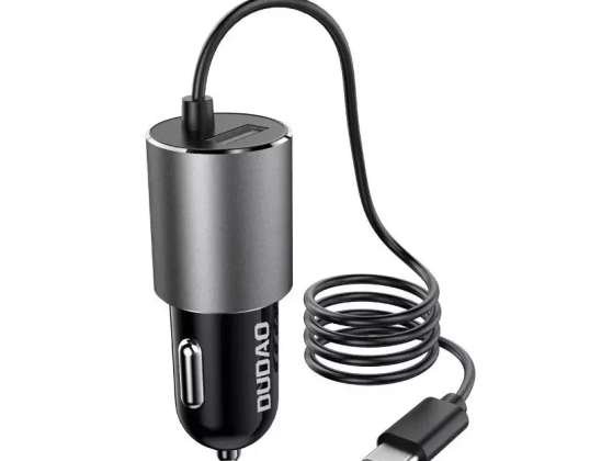 Dahili USB kablosu ile Dudao USB araç şarj cihazı Tip C 3,4 A cz