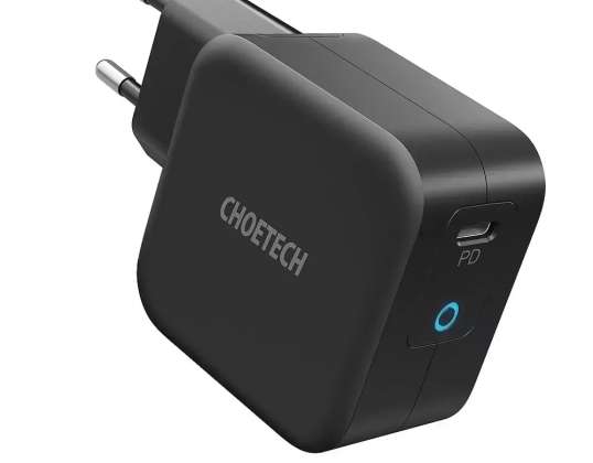 Choetech GaN USB Tip C Duvar Şarj Cihazı 60W Güç Dağıtımı + U Kablosu