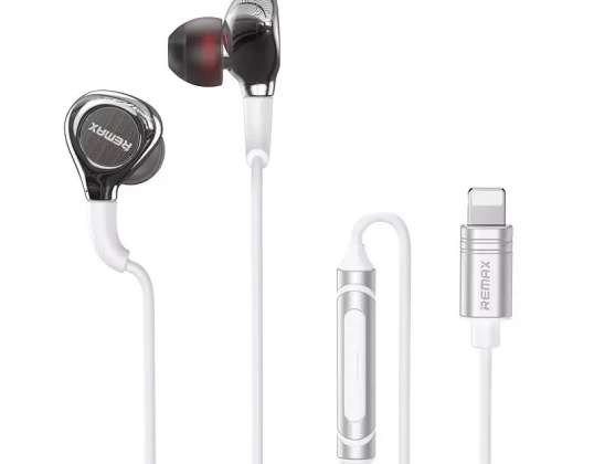 Remax кабелни метални слушалки за поставяне в ушите с дистанционен обем li