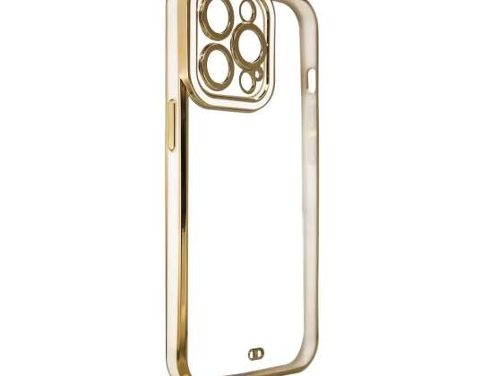Módní pouzdro pro iPhone 13 Pro Max gelové pouzdro se zlatým rámečkem